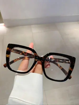 Women's Street Trend Eyeglasses for Everyday Use, 2024 New Trendy Cat Eye Frame Anti Blue Light Eyeglasses, Chic Versatile Ac...