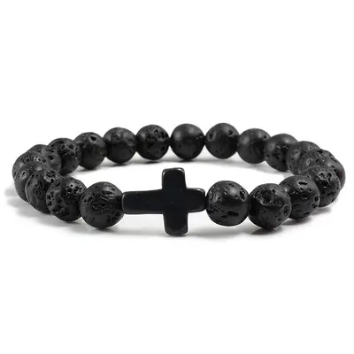 Blue Turquoise Cross Bracelet | Color: A Black | Size: 21cm