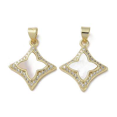 Brass Micro Pave Cubic Zirconia Pendants