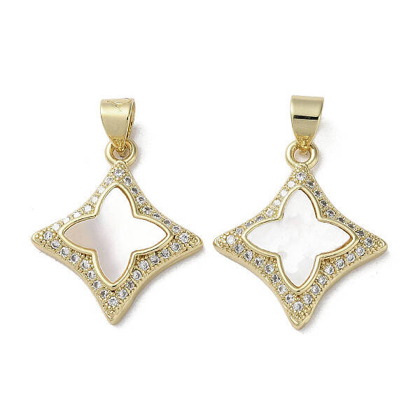 Brass Micro Pave Cubic Zirconia Pendants