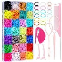 Hair Tie Set, 28 Color Hair Tie & Hair Comb & Hair Clip & Hair Claw, Rubber Bands, Heatless Styling Tools for Women & Girls