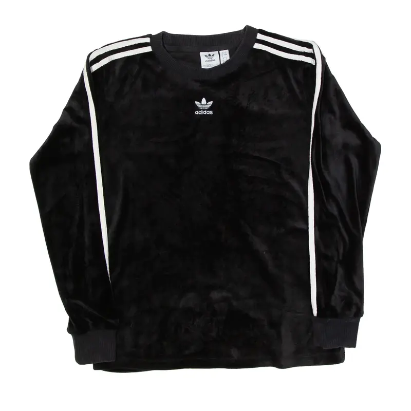ADIDAS Velvet Sweatshirt Black Womens UK 4