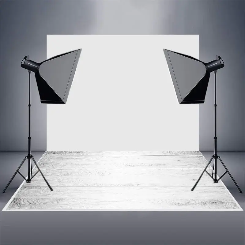 Retro White Grey Stripe Wood Grain Rubber Floor Mat - Aperturee