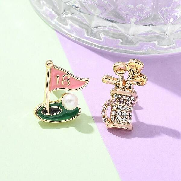 Brass Micro Pave Cubic Zirconia Stud Earrings