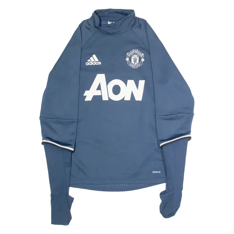 ADIDAS 2016/17 Manchester United Training Mens Football Shirt Jersey Blue XS