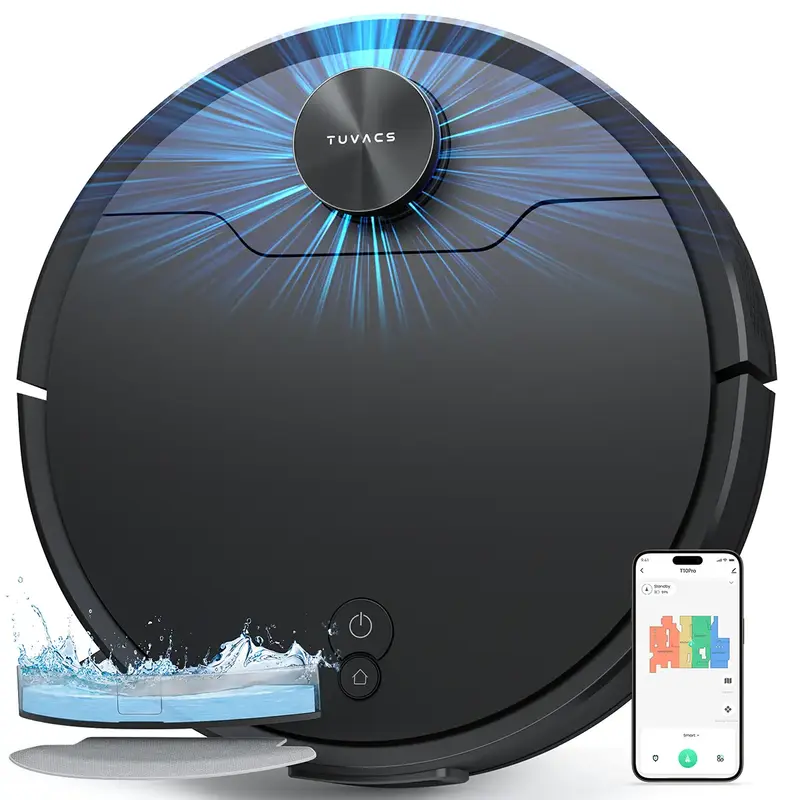 T10 Pro Robotic Vacuum, Lidar Navigation, No-Go Zone and Invisible Wall Setting, Perfect for Hard Floors, Carpet and Pet Hair...
