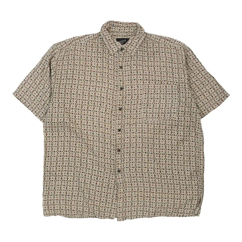 Volare Short Sleeve Shirt - XL Beige Silk Blend