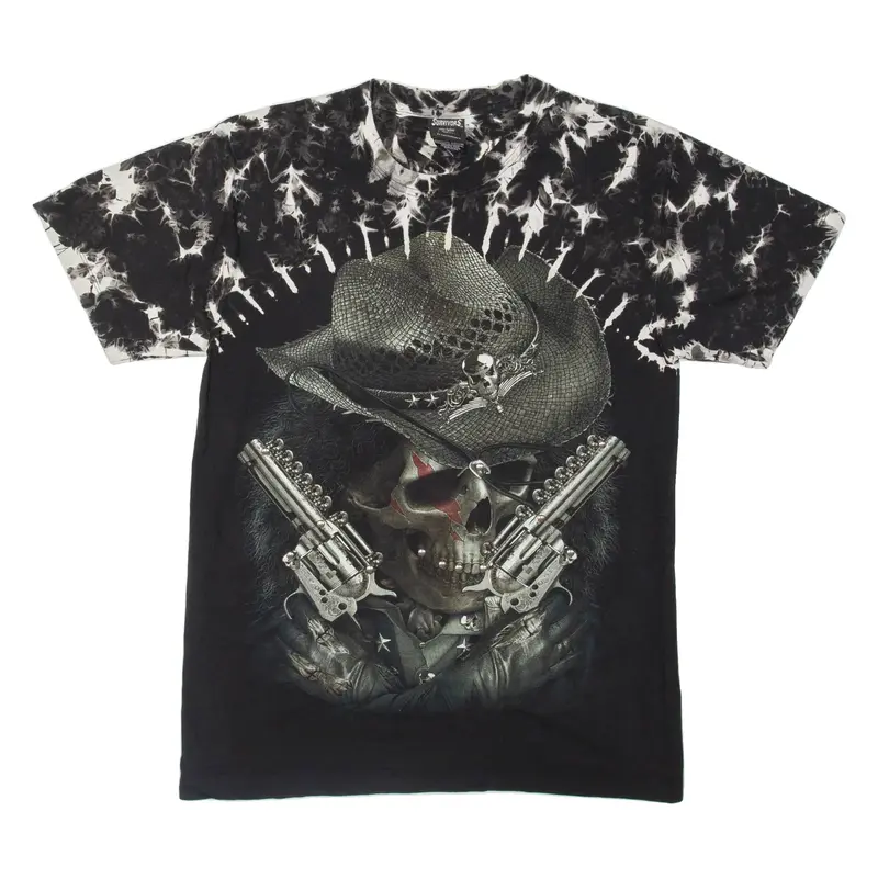 SURVIVORS Skull Mens Biker T-Shirt Black M