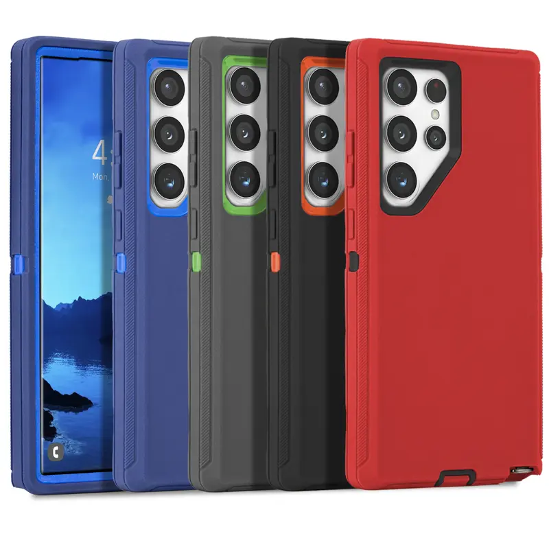 NevEND Shockproof Defender Case For Samsung Galaxy S25 S24 S23 S22 Ultra S21 Plus Heavy Duty Triple Layer Rugged Cover