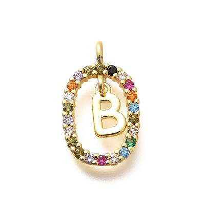 Brass Micro Pave Cubic Zirconia Pendants
