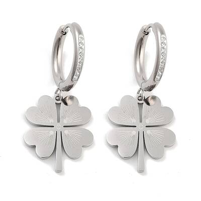 Clover 304 Stainless Steel Dangle Earrings