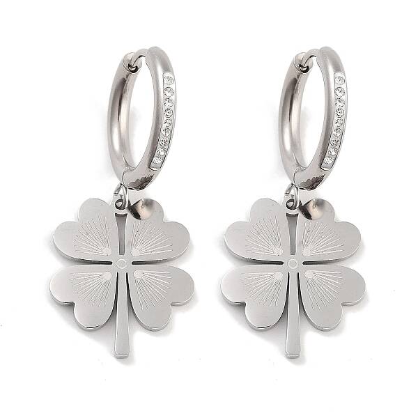 Clover 304 Stainless Steel Dangle Earrings