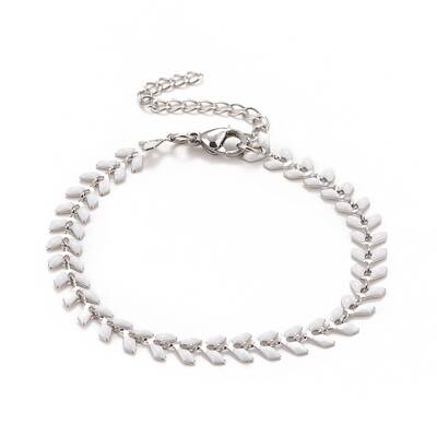Enamel Wheat Link Chains Bracelet