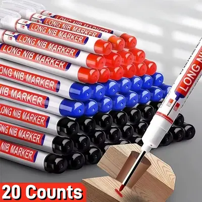 Long Marker Pen, 20pcs/set Waterproof Marker Pen, Multipurpose Deep Hole Marker Pen for Metal, Ceramic, Glass, Leather, Film,...