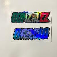 Last name decal