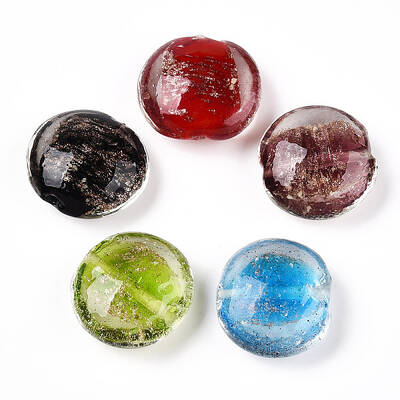 Luminous Handmade Gold Sand Lampwork Beads