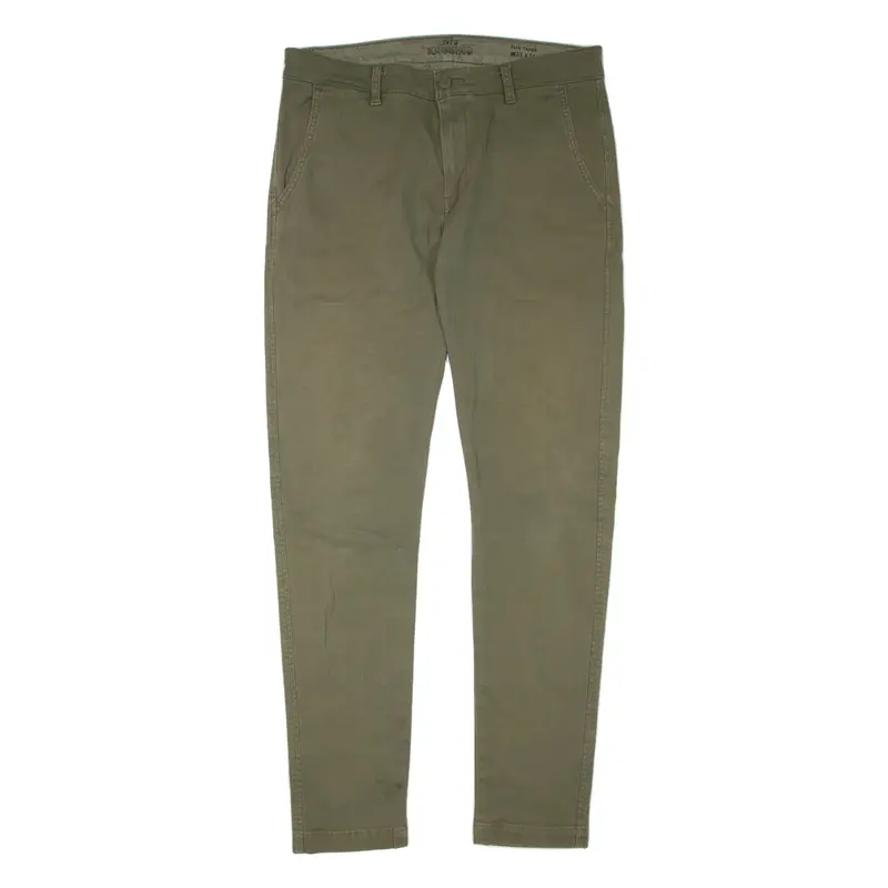 LEVI'S Chino Mens Trousers Green Slim Tapered W33 L34