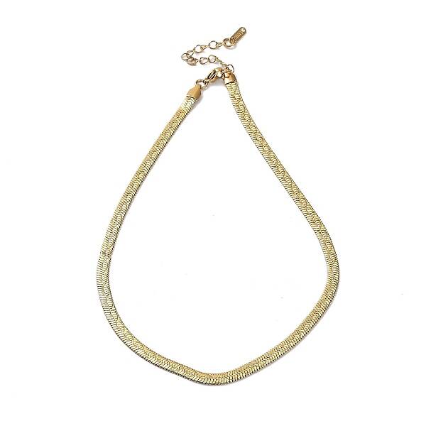 Ion Plating(IP) 304 Stainless Steel Herringbone Chain Necklace