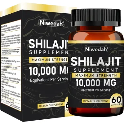 Niwedah Shilajit Supplement (60 Capsules) – High-Potency Mineral Complex for Energy & Vitality Support* | 10,000mg Equivale...