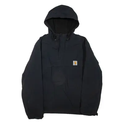 CARHARTT Mens Pullover Jacket Black Nylon Hooded M