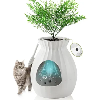 Petterm Hidden Cat Litter Box Planter with Smart Odor Removal System
