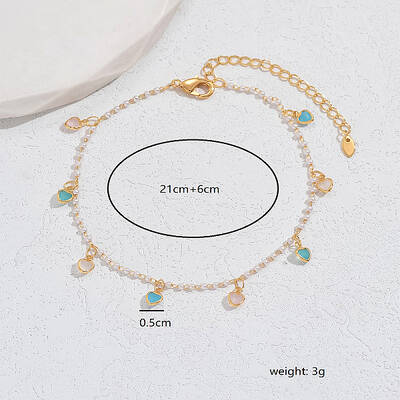 Boho Brass Micro Pave Cubic Zirconia Anklets for Women