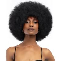 Xinran Short 70s Afro Wigs for Black Women, Large Synthetic Black Short Afro Wig 70's, 8 Inches 60s Afro Wig for Women Bouncy...