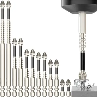 ADESKE(T)High Magnetic Screwdriver Bit Set - 9 Piece K5 Impact-Resistant Non-Slip Drill Bits - Non-Slip Electric Screwdri...