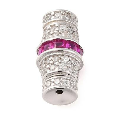925 Sterling Silver Micro Pave Cubic Zirconia Screw Clasps