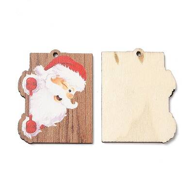 Single Face Christmas Printed Wood Pendants