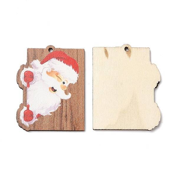 Single Face Christmas Printed Wood Pendants