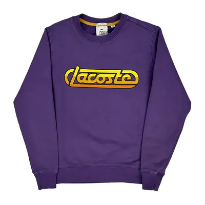 Lacoste Spellout Sweatshirt - Small Purple Cotton