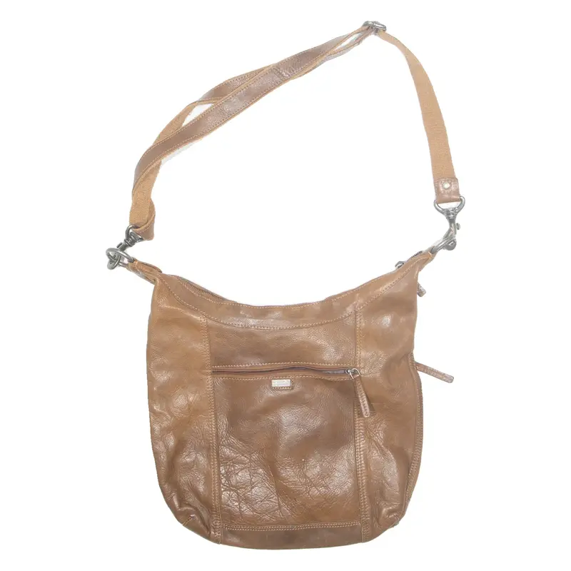 SPIKES & SPARROW Womens Shoulder Bag Brown Leather