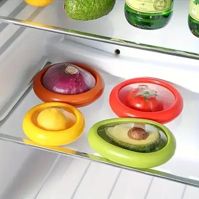 Clear Fruit & Vegetable Storage Box, 1/4 Counts Mini Portable Reusable Food Storage Container with Lid, Food Storage Box for ...