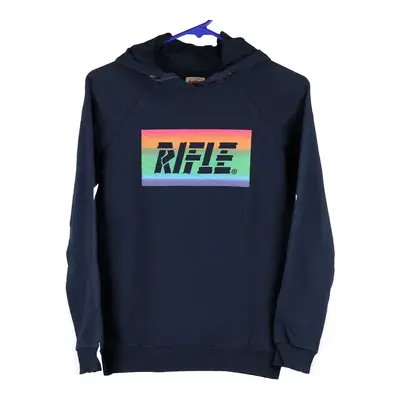 Rifle Spellout Hoodie - XS Navy Cotton