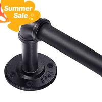 Inovaday Curtain Rods for Windows 1 Inch Industrial Curtain Rod, Wrap Around Black Indoor/Outdoor Curtain Rod, Room Divider A...