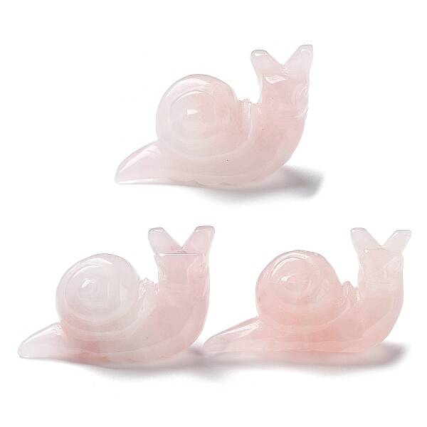 Natural Rose Quartz Carved Healing Snail Figurines