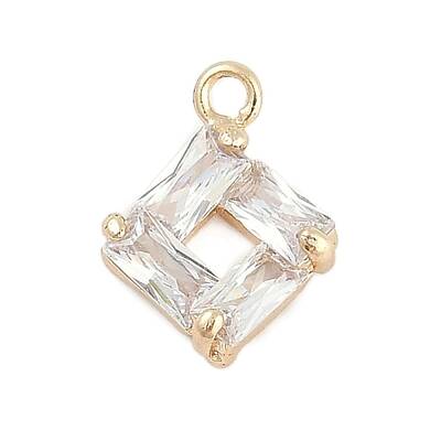 Rack Plating Brass with Cubic Zirconia Pendants