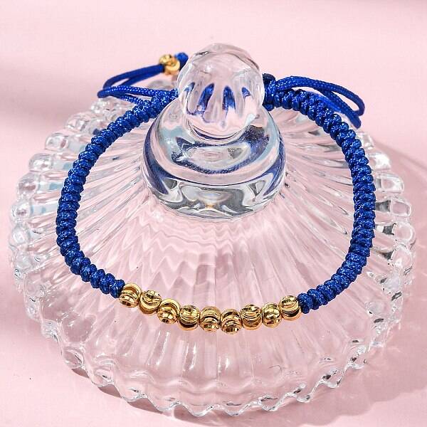 Polyester Cord Braided Bead Bracelets for Women