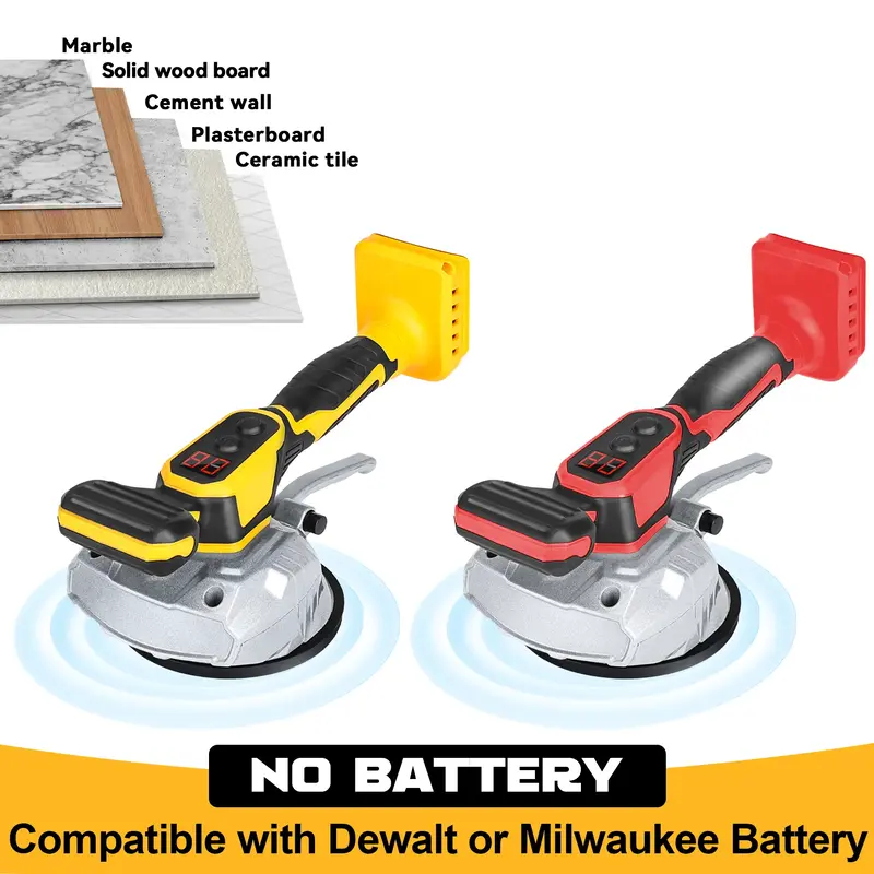 Tile Vibration Leveling Machine for Dewalt 20V Li-ion Battery, Battery NOT Included, With 8 Adjustable Speed, Suction Cup, Di...