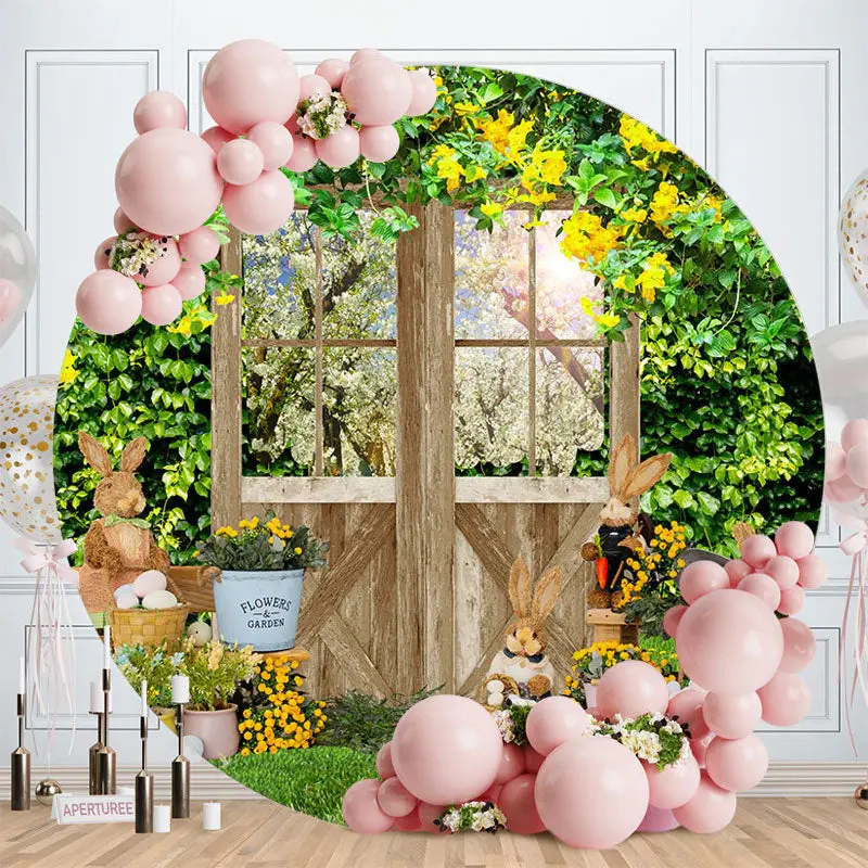 Peter Rabbit Floral Garden Easter Round Backdrop - Aperturee