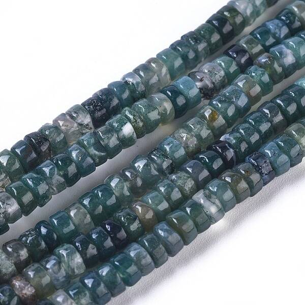 Natural Moss Agate Beads Strands