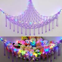 Stuffed  Net or Hammock with LED Light, Hanging Stuffed  Storage  Hammock Net Corner Wall Girls Room Decor  Storage Organizer...