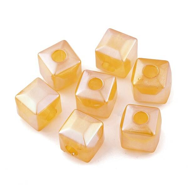 UV Plating Rainbow Iridescent Acrylic Beads