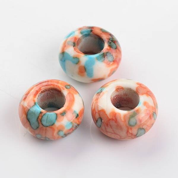 Dyed Rondelle Natural Ocean White Jade Beads