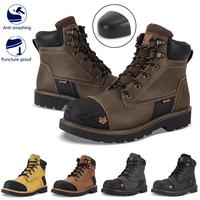 Men's Steel Toe Safety Work Boot Slip Resistant Puncture Utility Shoes Industrial Construction Outdoor botas de trabajo para ...