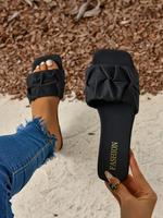 Simple Plain Slide Sandals for Women, Casual Non-slip Flat Sandals for Summer Beach Vacation, 2025 New Style Women's Shoes fo...