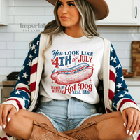 Imperial The Label – 4th of July Hot Dog Shirt – Funny Patriotic Graphic Tee for Independence Day