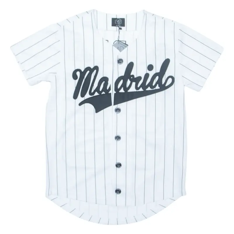 MADRID DESIGNS Baseball Womens Jersey White V-Neck S