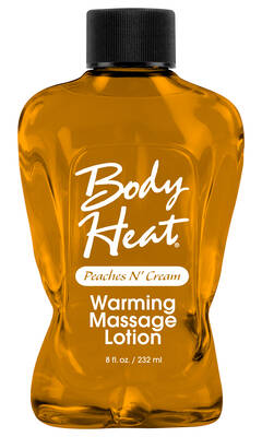 Body Heat Warming Massage Lotion - 8 Fl. Oz. - Peaches n' Cream